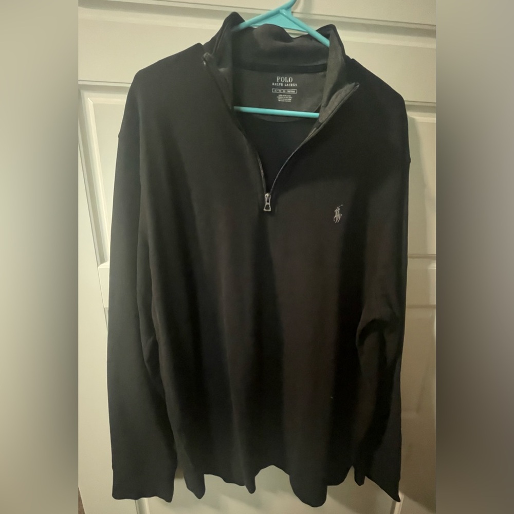 Men’s Ralph Lauren XL Jersey Half-Zip Pullover. Black